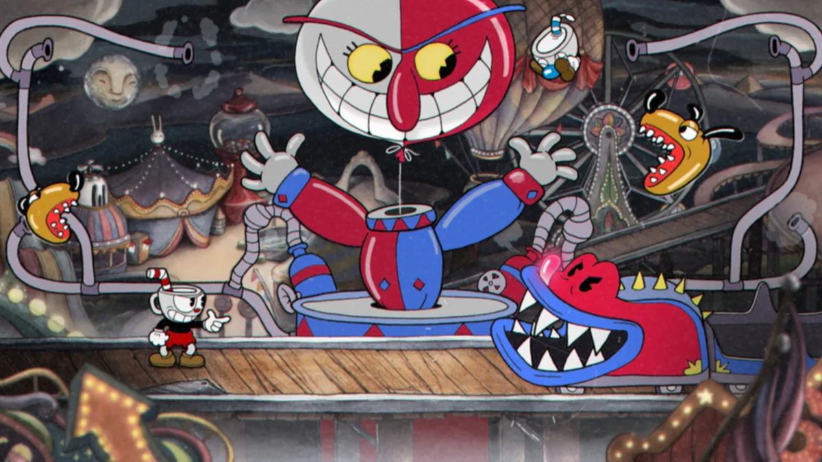 مبارزهٔ دو نفره با باس در بازی Cuphead