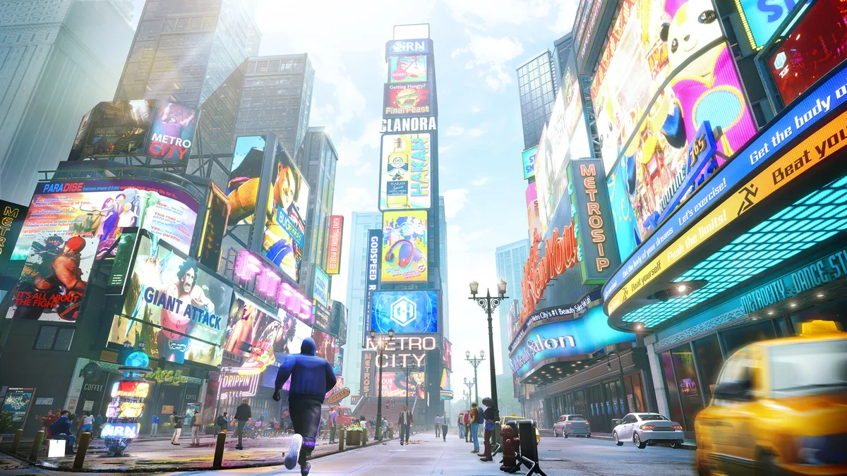 شهر متروپلیس در حالت World Tour بازی Street Fighter 6